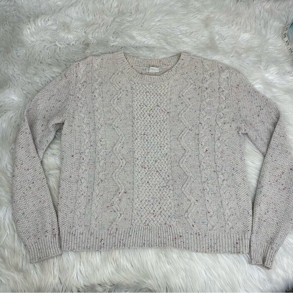 Urban Outfitters Cooperative Gray Confetti Cable‎ Knit Crew Neck Sweater M/C40 - Picture 7 of 14